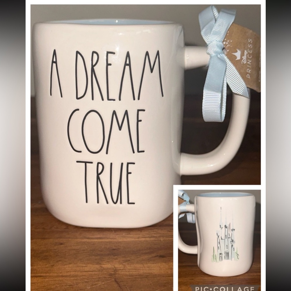 Rae Dunn A DREAM COME TRUE CASTLE MUG Disney's Cinderella double sided mug
